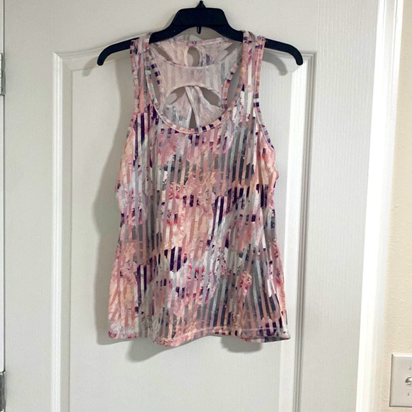 Calia work out shirt-striped floral-M - Picture 1 of 4